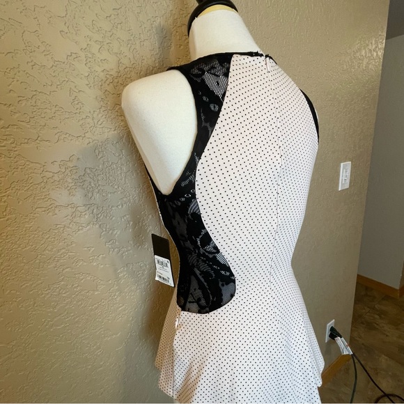 NWT Guess Mini Dot Peplum Feminine Lace Flirty Tank Top Size XS - Picture 13 of 16